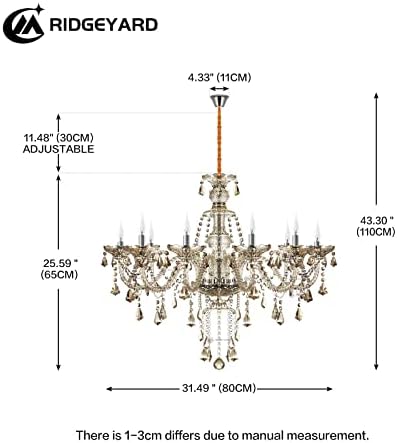 Ridgeyard 25.6 x 35.4 אינץ 'מודרני מפואר 10 אורות