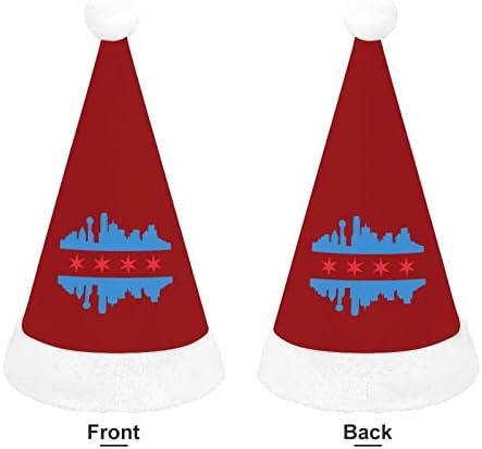 שיקגו דגל עם מבנים סקייליין יוניסקס קלאסי חג המולד כובעי יפה חם סנטה כובע חג המולד כפת כובעים