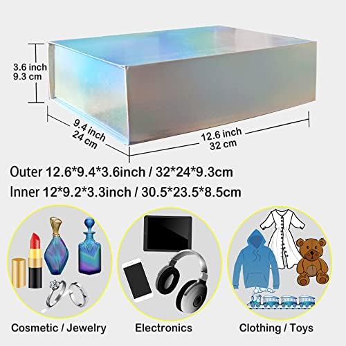 קופסת מתנה של אוסגוהין עם מכסה 12 על 9.2 על 3.3 אינץ ' קופסאות מתנה מתקפלות גדולות עם קופסת מתנה מלבן סגירה