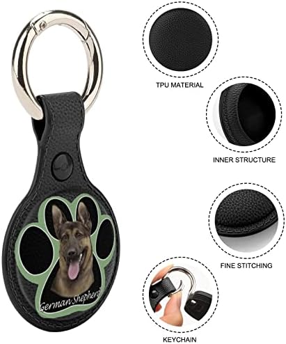 גרמנית רועה כלב כפת מגן מקרה תואם עבור איירטאג אנטי אבוד איתור מחזיק עם מפתח טבעת עבור ארנק מטען צווארון