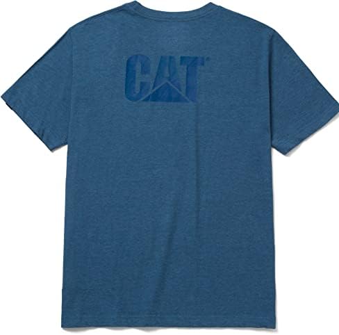 חולצות טריקו של סימן מסחרי של קטרפילר עם סטרץ סטרץ לשמירת צורה, צוואר ללא תגיות ולוגו חתול על החזה השמאלי