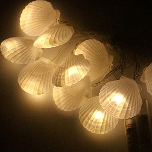 אורות מיתרים של Dreamworth Shell, 5 רגל פגז אור מכוסה עם 10 נוריות, אורות מיתר מעטפת ים המופעלים