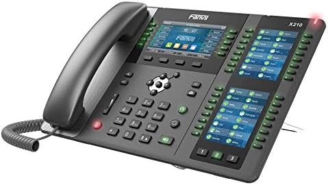 Fanvil X210 טלפון VoIP Enterprise, תצוגת צבע בגודל 4.3 אינץ ', שני תצוגות צבע בצד 3.5 אינץ' עבור מקשי