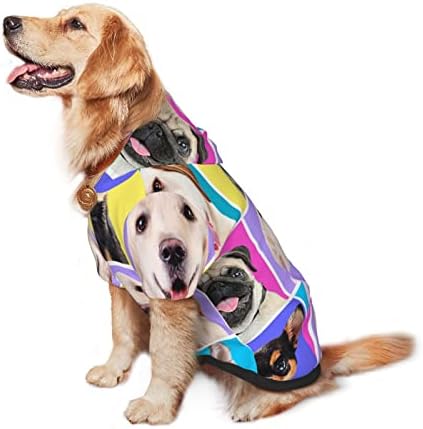 קפוצ'ון גדול של כלבים כלבים כלבים חמודים סוודר בגדי חיות מחמד עם כובע עם מעיל תלבושת חתולים רכה