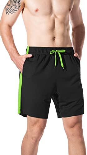 מכנסיים קצרים אתלטיים של Linsonman לגברים לאימונים, אימונים ואימונים - מכנסי ספורט מהירים ויבשה קלים