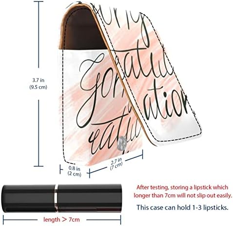 אוריואקאן שפתון מקרה עם מראה חמוד נייד איפור תיק קוסמטי פאוץ, מילת אמנות ורוד