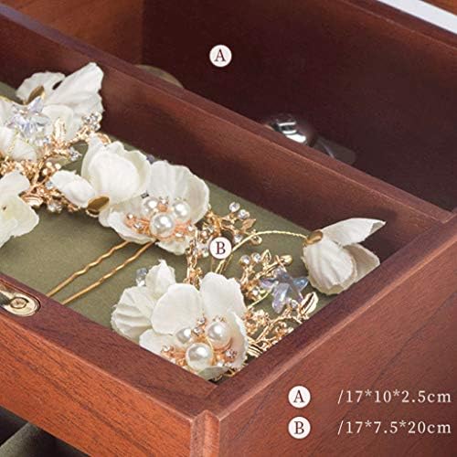 עץ תכשיטים, תיבת איפור ארגונית נשים טבעת אחסון עם מובנה שרשרת ומראה