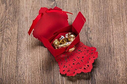 מאז 50 PCS קישוט חתונה קופסת שוקולד קופסת אדום לבן בצבע כחול בצבע ממתקים קופסת לייזר קופסת מתנה לחתונה לטובת