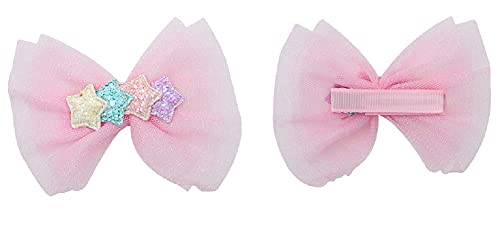 חם & סאטיון 6 חבילות תינוקת שיער קליפים שיפון הניצוץ החלקה פרפר כוכב קליפים סיכות עבור בנות תינוק