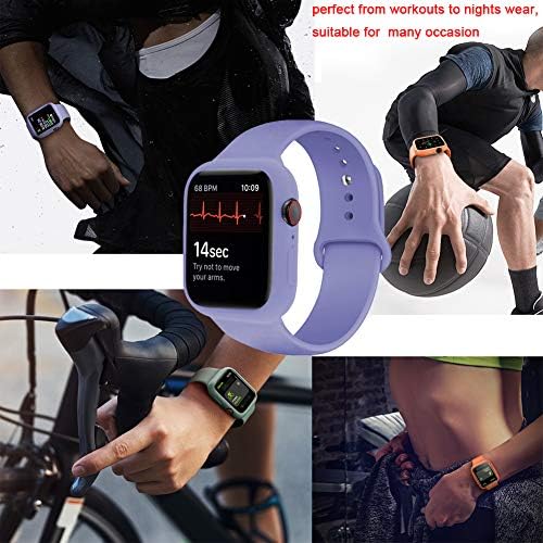 Itecfree תואם להקה של Apple Watch עם Case, רצועת כף היד Silicone Sport Sport Strap עם פגוש