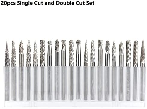 Gande Tungsten Carbide Rotary Burrs 3x3mm Actions Rotary אביזרי Singe Cut and Cut כפול קובצי סיבוב 1set