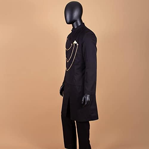 חליפות אפריקאיות לגברים מעילי שרשרת דשיקי חזה יחיד