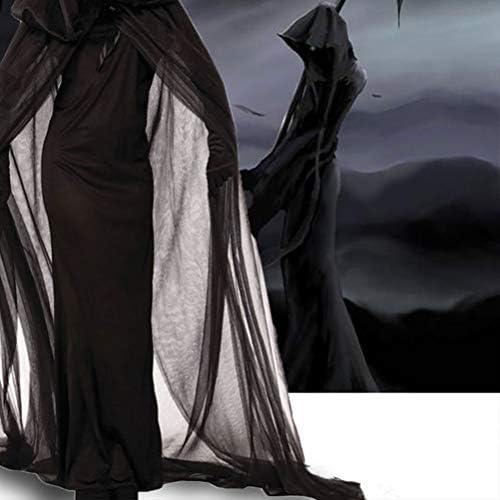 תלבושת מכשפה של ABAODAM נשים תלבושת מכשפה כהה שמלת רפאים משמלת תפקיד משחק תפקיד אביזר לביצועי מסכות קוספליי-