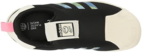 אדידס מקוריים סופרסטאר לתינוק 360 נעלי ספורט, שחור/שמנת לבן/שחור, 5 ארהב יוניסקס תינוקת