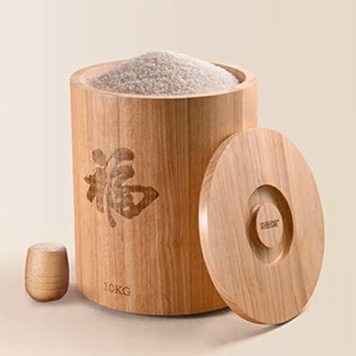 גומי עץ אורז מתקן אורז אחסון מכולות עם מכסה דגנים מתקן השיש אורז ארגון אורז טנק משולב דגנים מתקן