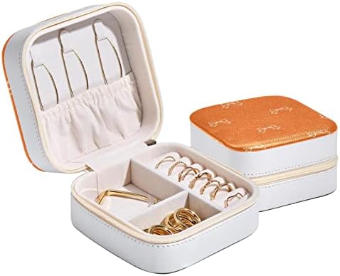 קופסת תכשיטים מטיילים של Rodailycay עם רוכסן כפול, מארגן תכשיטים של קשת תפוזים מארגן תכשיטים