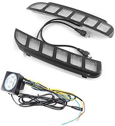 GtinTheBox החלפת חשמל גבוהה ענבר ולבן צבע כפול LED קדמי פגוש קדמי אורות נהיגה ערפל בהיר במיוחד