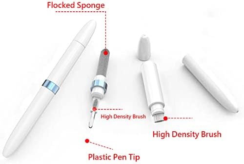 ערכת מנקה אלקטרונית של AirPods 4 ב 1 עם 2 מברשות רכות, קצה עט מתכת, ספוג נוהר, כלי מברשת עט ניקוי נייד לאוזניות