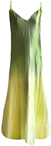 שמלת מקסי לנשים, לבוש צבע טהור סקסי צווארון V-שרוול קצר שמלות ארוכות שמלות מקסי מזדמן