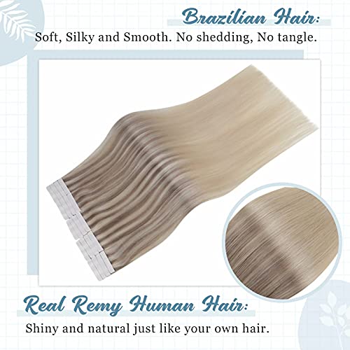 לחסוך יותר לקנות יחד : 14 אינץ שתי חבילה של קלטת בתוספות שיער שיער טבעי חום אומברה 8/60 ובלונדינית בלייאז