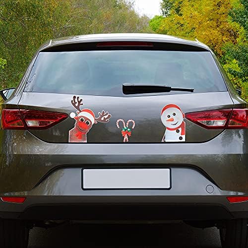 הרבה מכונית חג מולד מדבקות רפלקטיביות סנטה קלאוס מכונית אחורית חלון אחורי מדבקות מגנטיות מדבקות מקרר