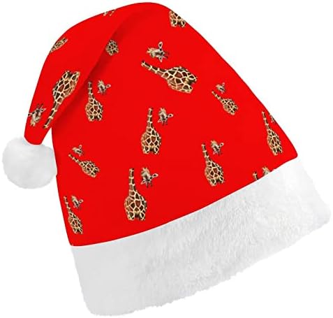 ג ' ירפה מצחיק חג המולד כובע סנטה קלאוס כובעי קצר קטיפה עם לבן חפתים עבור חג המולד חג מסיבת אספקת קישוט