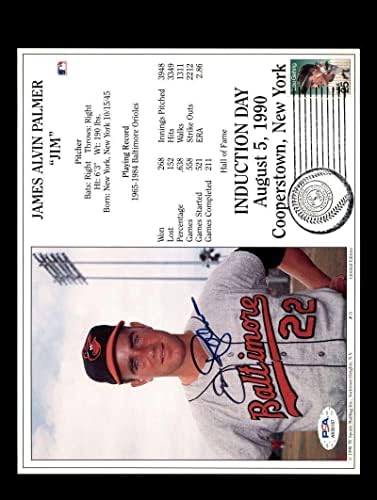ג'ים פאלמר PSA DNA חתום 8x10 HOF Introcation Photo Autograpth Orioles - תמונות MLB עם חתימה