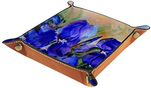 אייסו צבע בצבעי מים פרח עור שרות מגש ארגונית עבור ארנקים, שעונים, מפתחות, מטבעות, טלפונים סלולריים