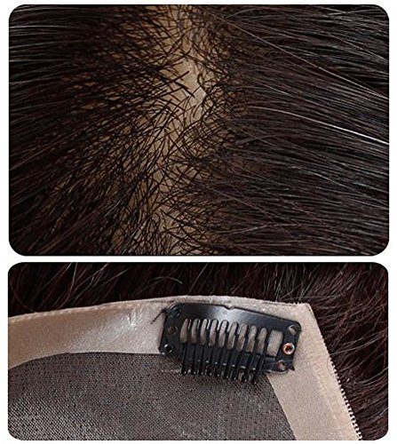 6 אקס 7 מונו טבעי מתולתל נשים פאה שיער טבעי טופר קליפ פאה יד קשור למעלה חתיכה 20