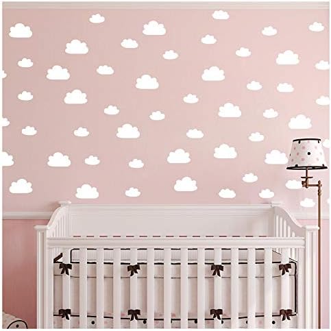 56 יחידות סט ענן קיר מדבקות ויניל מדבקת משתלת ילדים ילד בני בנות חדר תפאורה משתלת תינוק חדר שינה קישוט