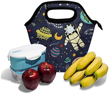 אסטרונאוט מטוסי רקטות כוכב ירח כדור הארץ מרקם הצהריים תיבת תיק שקית אוכל מבודד קופסת אוכל קריר עבור