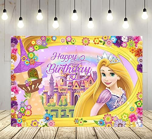 נסיכת רפונזל רקע עבור יום הולדת ספקי צד סבוך תמונה רקע יום הולדת נושא תינוק מקלחת באנר 59 * 37