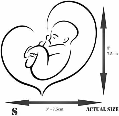 עשוי סטנסיל אהבה, 3 על 3 אינץ ' - שבלונות כרטיס מקלחת אהבה לב לתינוק לתבנית ציור…