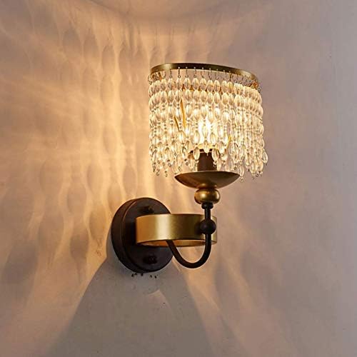 מנורת קיר קריסטל מנורת קיר אישיות חדר שינה ליד מיטת סלון מנורת יוקרה מלון מסדרון מנורת קיר
