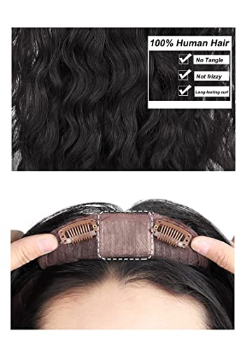 טבעי מתולתל שיער טבעי טופר נשים פאה קליפ נוכריות 13 * 14 ס מ משי שיער טופר למעלה שיער חתיכות טופר