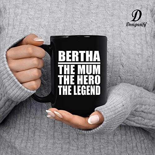 עיצוב ברטה אמא הגיבור האגדה, 15 עוז ספל קפה שחור קרמיקה כוס תה כלי שתייה עם ידית, מתנות ליום הולדת יום