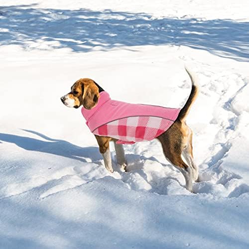 מעיל חורפי חם כלב ז'קט מזג אוויר קר הפיך לכלב בינוני קטן כלב גדול, אפוד משובץ גורים אטום לרוח עמיד