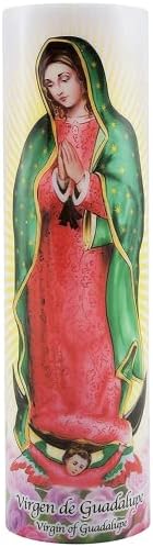 הבתולה של גואדלופה הובילה נר תפילת מסירות ללא להבה, מתנה דתית, טיימר של 6 שעות לעוד שעות של הנאה