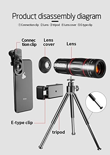 טלפון טלסקופ עדשת מצלמה עדשת ערכת 28 פעמים זום מרחוק חיצוני מצלמה עבור אייפון אנדרואיד