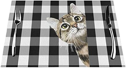 בדוק שולחן חתולים מצחיק פיקסמטים לשולחן אוכל סט של 4 שולחן רחיץ 12x18 אינץ