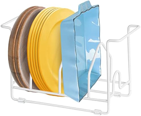 מארגן מחזיקי צלחות Poeland, מתלה לייבוש כלים עבור משטח ארון המטבח - מתכת, ללא החלקה וחלודה