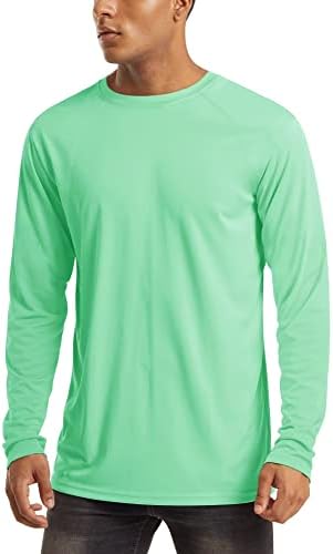חולצות שרוול ארוך של Magcomsen גברים Upf 50+ UV הגנה מפני השמש חולצות אתלטיות לטיול אימון אימון שומר