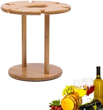מחזיק זכוכית יין עץ זרודקו: מתלה כוס יין בסגנון אירופאי מחזיק גביע שולחן עבודה עמדת עמד