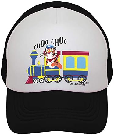 JP Doodles Monster Truck-Garbage-Truck-Traintor- Tractor- Tractor Trucker Trucker Hat-Baseball Mesh Cap Back