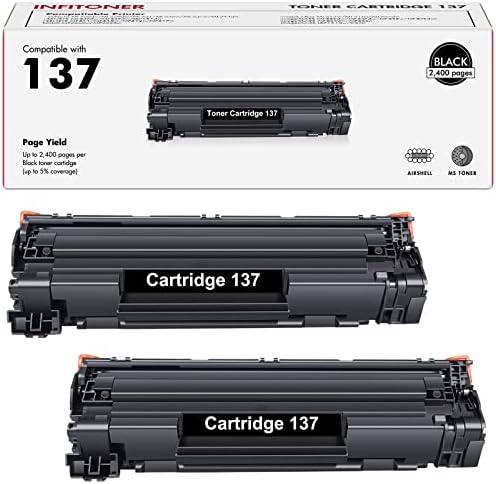 מחסנית 137 טונר תחליף תואם 2 חבילות לקאנון 137 מחסנית טונר שחור CRG137 עבור ImageClass D570 MF232W