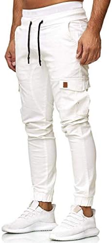 מכנסי זיעה מוצקים של יואיין לגברים מכנסי זיעה מוצקים מכנסיים מתאימים למכנסי רץ עם כיסים מכנסי