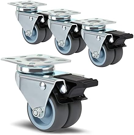 גלגלים של Vieue 4 x גלגלי קיק קיקים מסתובבים כבדים 50 ממ עם בלם לריהוט עגלה