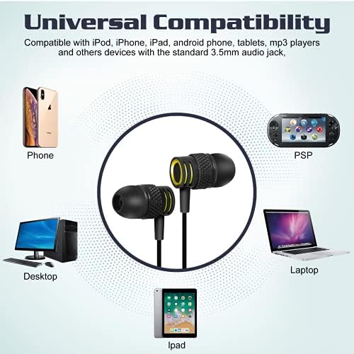 Urbanx R2 קווי אוזניות אוזניות עם מיקרופון עבור LG V60 ThinQ 5G עם חוט נטול סבך, אוזניות מבודדות רעש, בס עמוק,