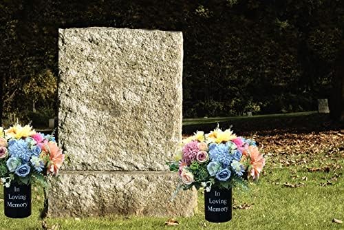 אגרטל זיכרון קבר מתכת מחזיק פרחי בית קברות קרקע קישוטי קבר עם דוקרנים וקצף פרחוני