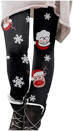 חותלות Ozmmyan לנשים מכנסי רגל ספורט חורפי הדפסת חג מולד דקיקים מזדמנים מכנסיים ארוכים